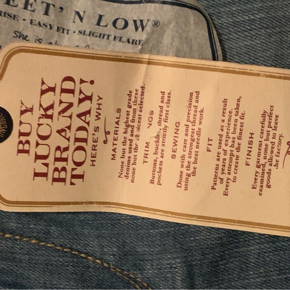 Lucky Brand Neopolitan sweet n low. Mid rise easy fit slight flare. - Picture 6 of 8